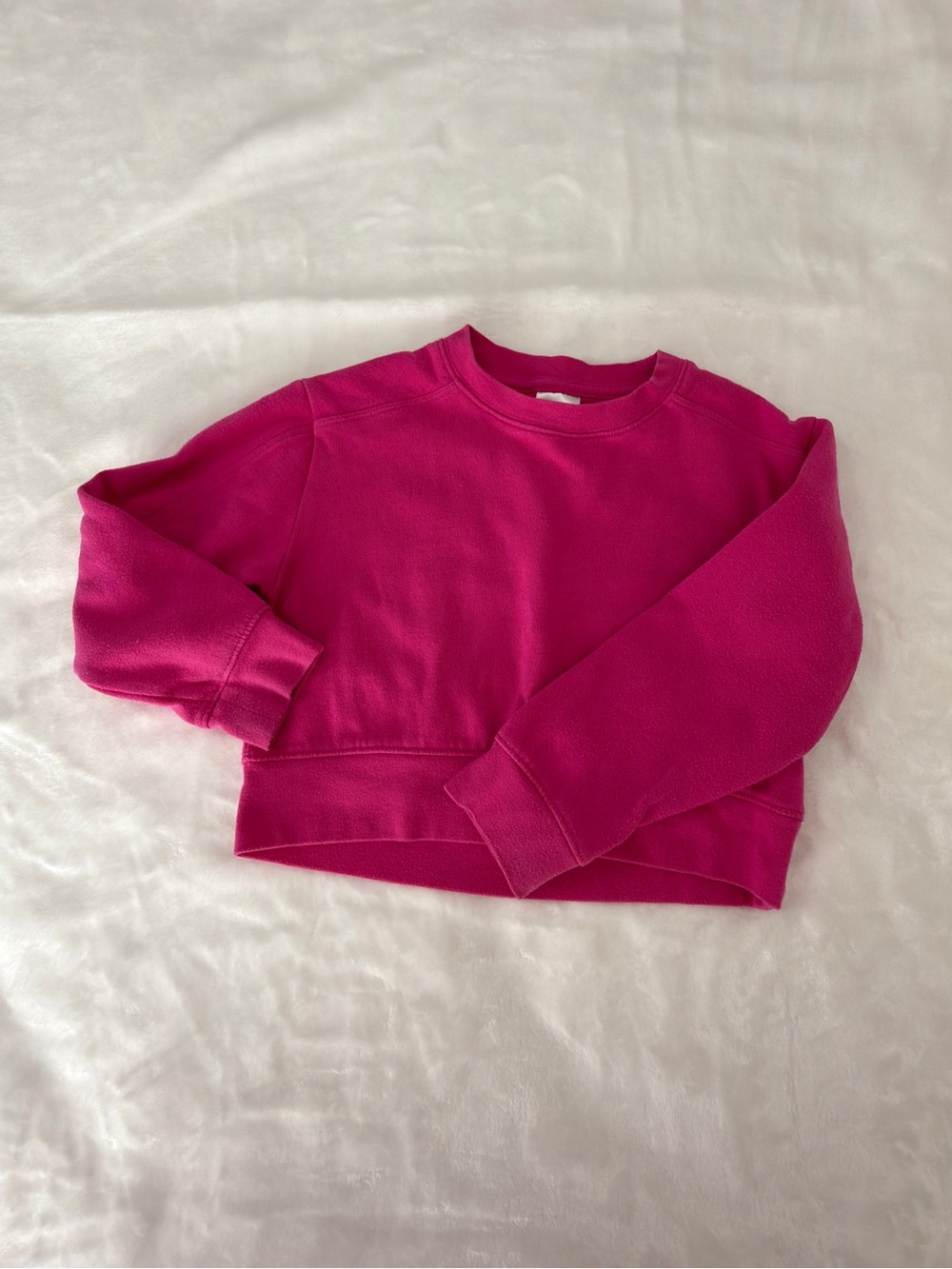 Girls Hot Pink Crewneck Sweater